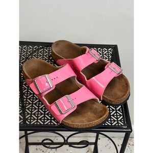 Birkenstock Pink Leather Arizona Sandals Kids Size 34 EU 3-3.5 US Summer Beach
